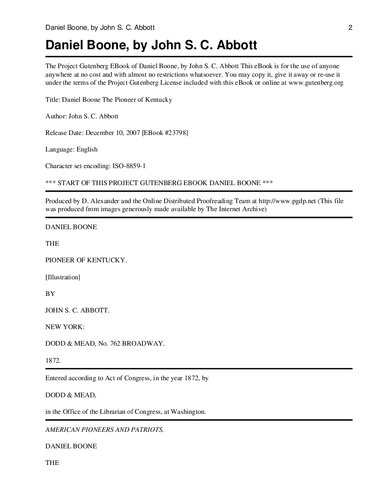 ﻿دنیل بون؛ پیشگام کنتاکی