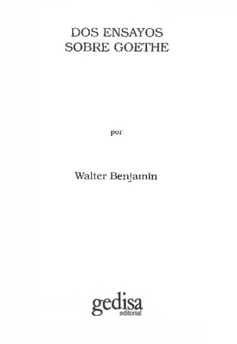 ﻿بنجامین، والتر - دو مقاله در مورد گوته.تیف