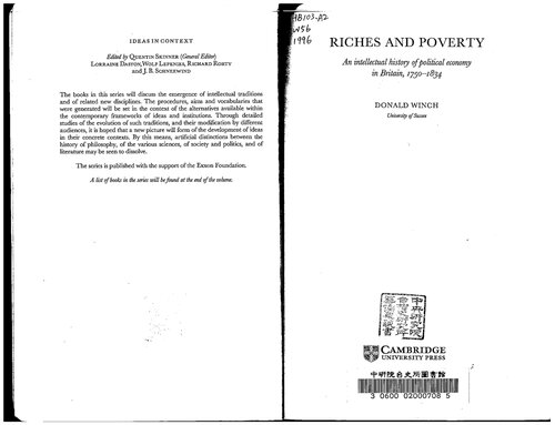 ﻿ثروت و فقر: تاریخ فکری اقتصاد سیاسی در بریتانیا، 1750-1834