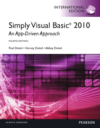 ﻿Simply Visual Basic 2010: A App-Driven Approach