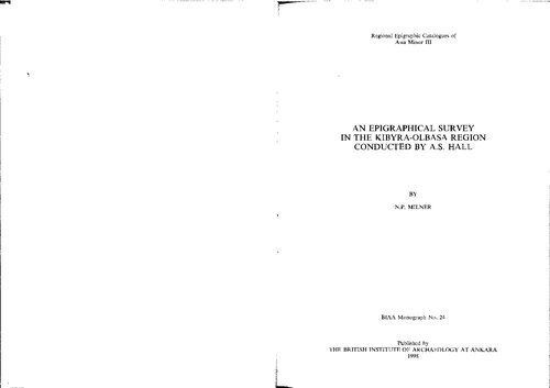 ﻿یک بررسی کتبی در منطقه Kibyra-Olbasa که توسط A.S. سالن