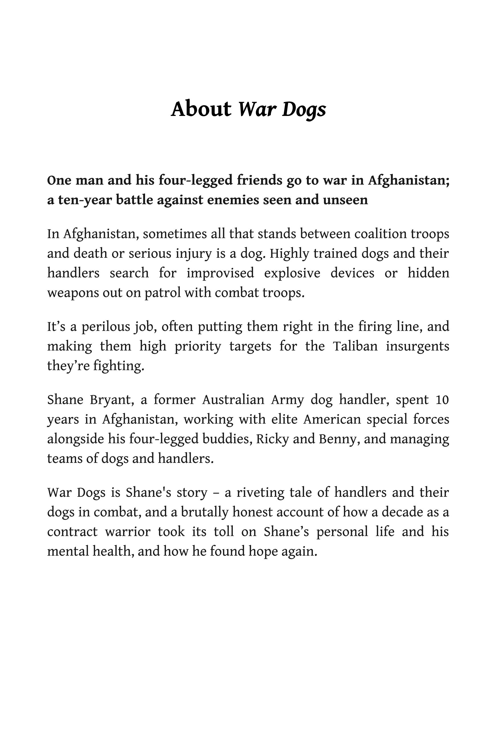 ﻿سگ های جنگی: یک نژاد مدرن از قهرمانان