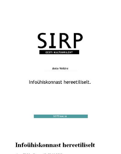 ﻿Infoühiskonnast hereetiliselt VI