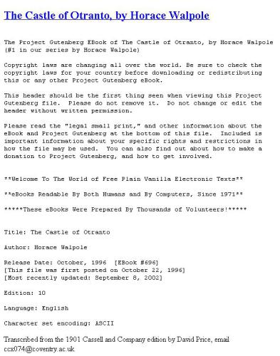 ﻿قلعه اوترانتو: داستانی گوتیک