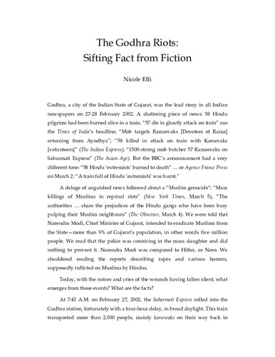 ﻿شورش های گودرا: غربال کردن واقعیت از داستان