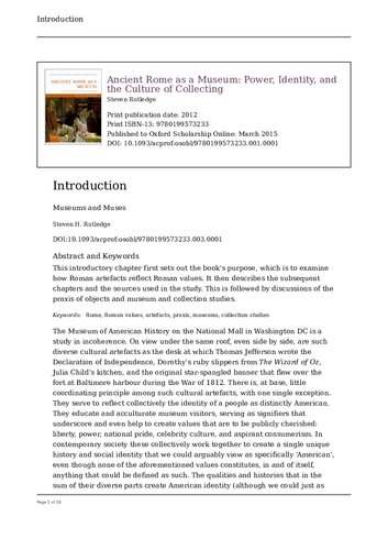 ﻿رم باستان به عنوان یک موزه: قدرت، هویت و فرهنگ مجموعه