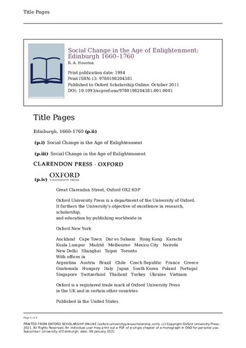 ﻿تغییر اجتماعی در عصر روشنگری: ادینبورگ 1660-1760