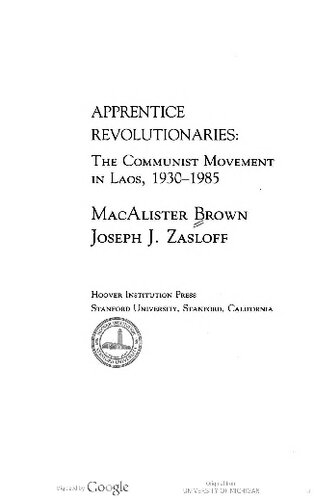 ﻿انقلابیون شاگرد: جنبش کمونیستی در لائوس، 1930-1985