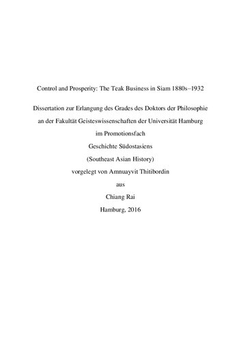 ﻿کنترل و شکوفایی: تجارت ساج در سیام 1880-1932