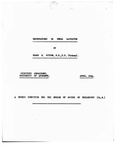 ﻿مشاهدات در مورد شیردهی در انسان