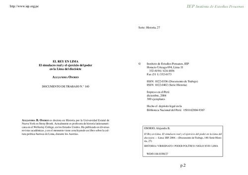 ﻿پادشاه در لیما شبیه سازی واقعی و اعمال قدرت در لیما در قرن هفدهم