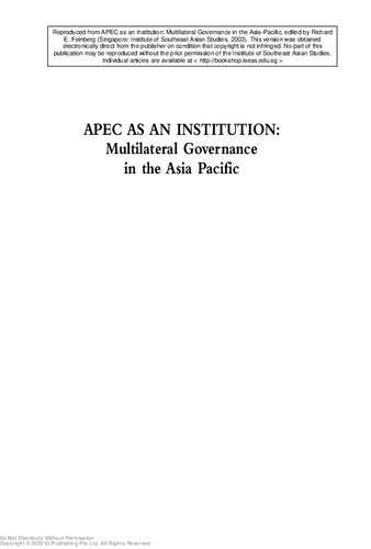 ﻿APEC به عنوان یک نهاد: حکومت چندجانبه در آسیا و اقیانوسیه