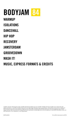 ﻿جزوه Lesmills Bodyjam Instructor Release 84 JAM JAM JAMSTERDAM