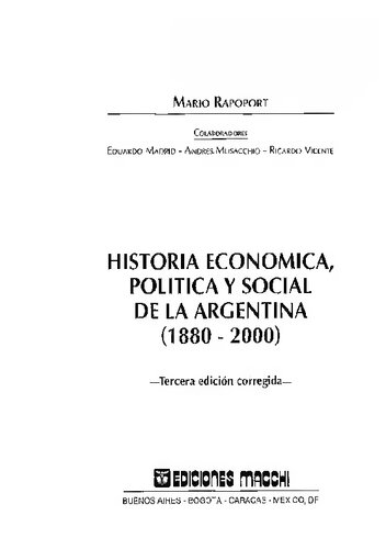 ﻿تاریخ اقتصادی، سیاسی و اجتماعی آرژانتین 1880