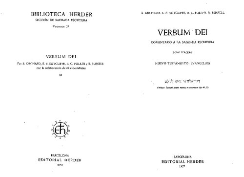 ﻿Verbum Dei: تفسیر کتاب مقدس. جلد 3: عهد جدید: اناجیل