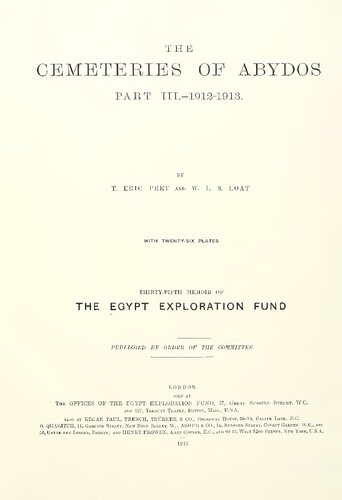 ﻿گورستانهای ابیدوس ، 1912-1913