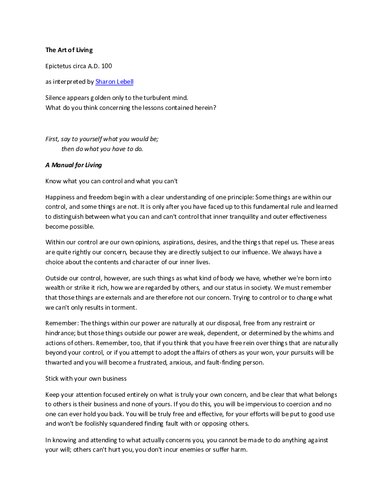 ﻿هنر زندگی اثر اپیکتتوس