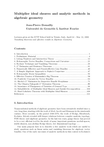 ﻿ضربهای ایده آل و روشهای تحلیلی در هندسه جبری