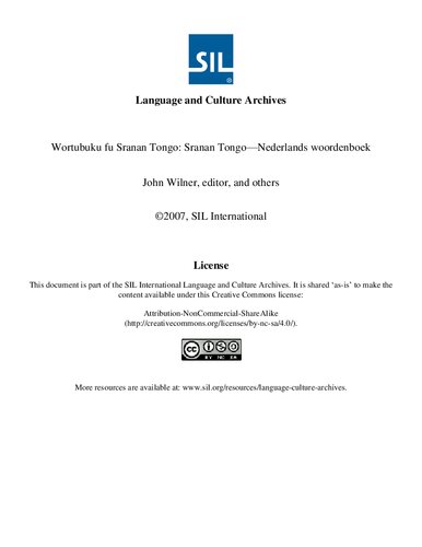 ﻿Wortubuku fu Sranan Tongo. سرانان تونگو – دیکشنری هلندی