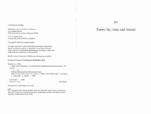 ﻿چه چیزی از لیبرالیسم باقی مانده است؟: تفسیر و دفاع از عدالت به عنوان انصاف