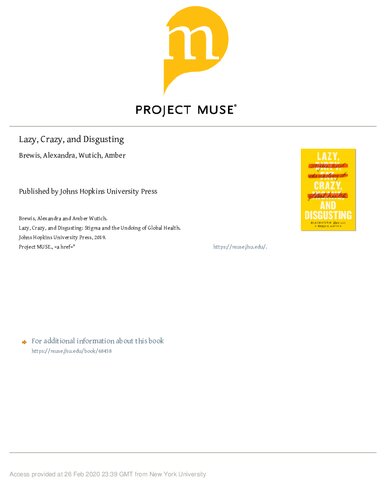 ﻿تنبل، دیوانه و نفرت انگیز: ننگ و از بین بردن سلامت جهانی