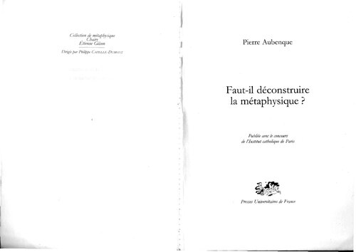 ﻿آیا ما باید متافیزیک را واسازی کنیم؟