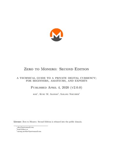 ﻿Zero to Monero: راهنمای فنی یک ارز دیجیتال خصوصی. برای مبتدیان، آماتورها و متخصصان