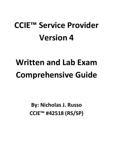 ﻿راهنمای جامع آزمون کتبی و آزمایشگاهی CCIE Service Provider نسخه 4