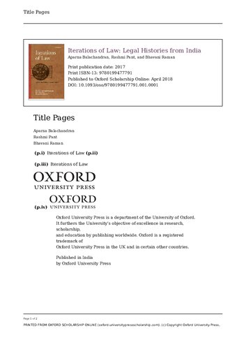 ﻿تکرار قانون: تاریخ های حقوقی از هند