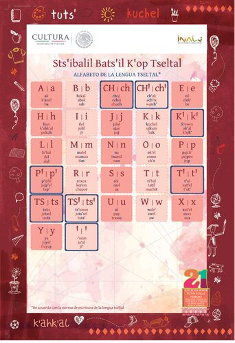 ﻿Stsʼibalil Batsʼil Kʼop Tseltal. الفبای زبان تسلتال