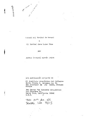 ﻿Manuel's Tzeltal Manual یا El Tzeltal Como Quien می گوید