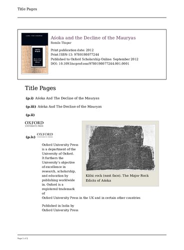 ﻿آسوکا و زوال مائوریاها