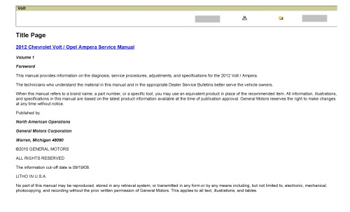﻿راهنمای کارگاه شورولت ولت 2011 تا 2015