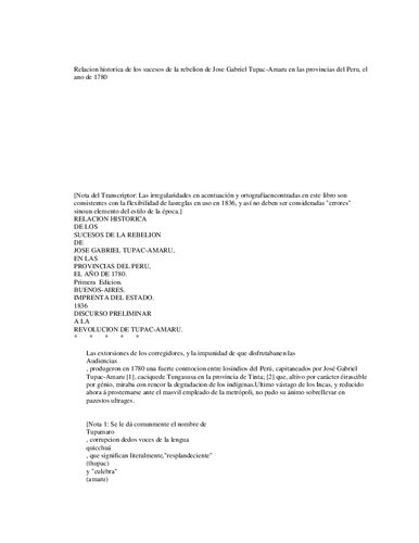 ﻿گزارش تاریخی رویدادهای شورش توپاک آمارو 1780