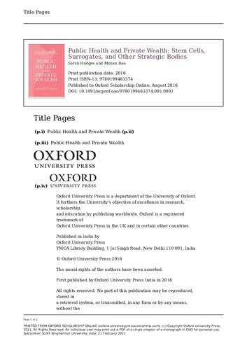 ﻿سلامت عمومی و ثروت خصوصی: سلول های بنیادی، جانشین ها و سایر بدن های استراتژیک