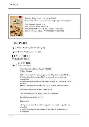 ﻿روم، پولیبیوس و شرق