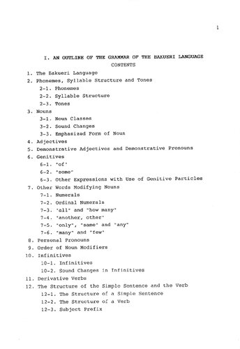 ﻿واژگان طبقه بندی شده زبان باکوری. (با دستور زبان)