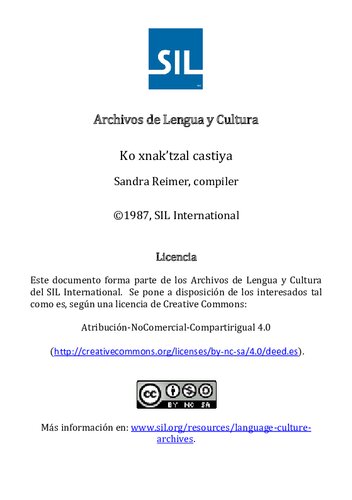 ﻿Ko xnakʼtzál castiya