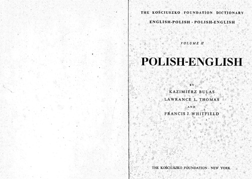 ﻿فرهنگ لغت بنیاد Kościuszko: لهستانی-انگلیسی