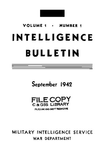 ﻿بخش جنگ سرویس اطلاعات نظامی - بولتن اطلاعاتی 1942-09 جلد 01 شماره 01