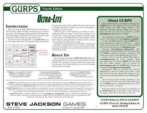 ﻿GURPS ویرایش چهارم. Ultra Lite