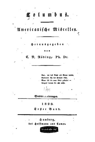 ﻿کلمب. Americanische Miscellen