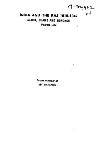 ﻿هند و راج، 1919-1947: شکوه، شرم، و بندگی (جلد 1)