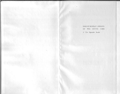 ﻿ریشه های هندواروپایی فعل سلتی I. آئوریست سیگماتیک