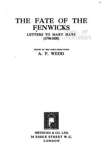 ﻿سرنوشت Fenwicks; نامه هایی به مری هیز (1798-1828)