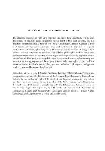 ﻿حقوق بشر در زمان پوپولیسم: چالش ها و پاسخ ها