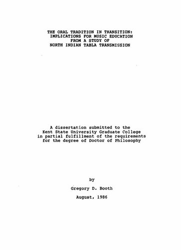 ﻿سنت شفاهی در گذار: پیامدهایی برای آموزش موسیقی از مطالعه انتقال تابلای شمال هند