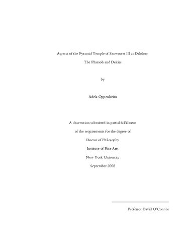 ﻿جنبه های معبد هرمی SENWOSRET III در دهشور