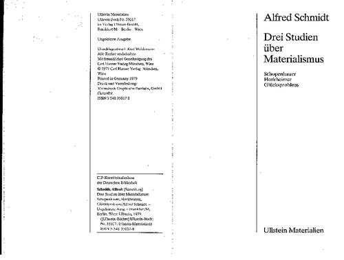 ﻿سه مطالعه در مورد ماتریالیسم شوپنهاور، هورکهایمر، مسئله خوشبختی