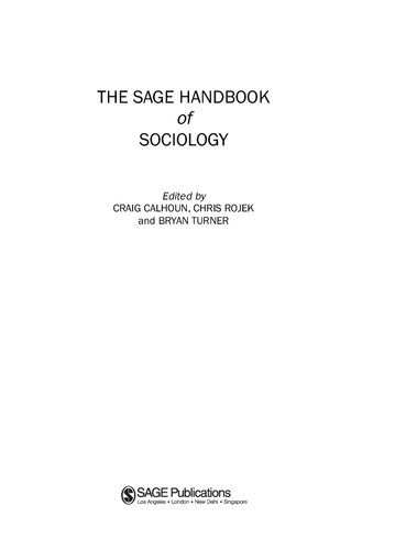﻿SAGE Handbook of Sociology
